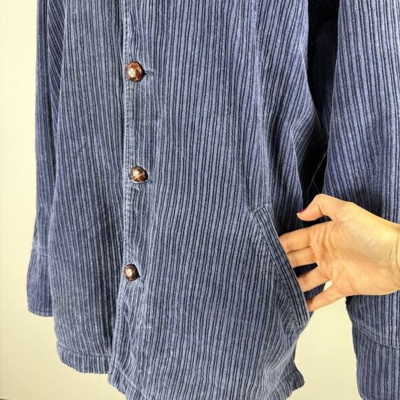 Vintage 90s NO FEAR Wide-Wale Corduroy Jacket, Faux Sherpa Collar, Made in Hong - Picture 14 of 14